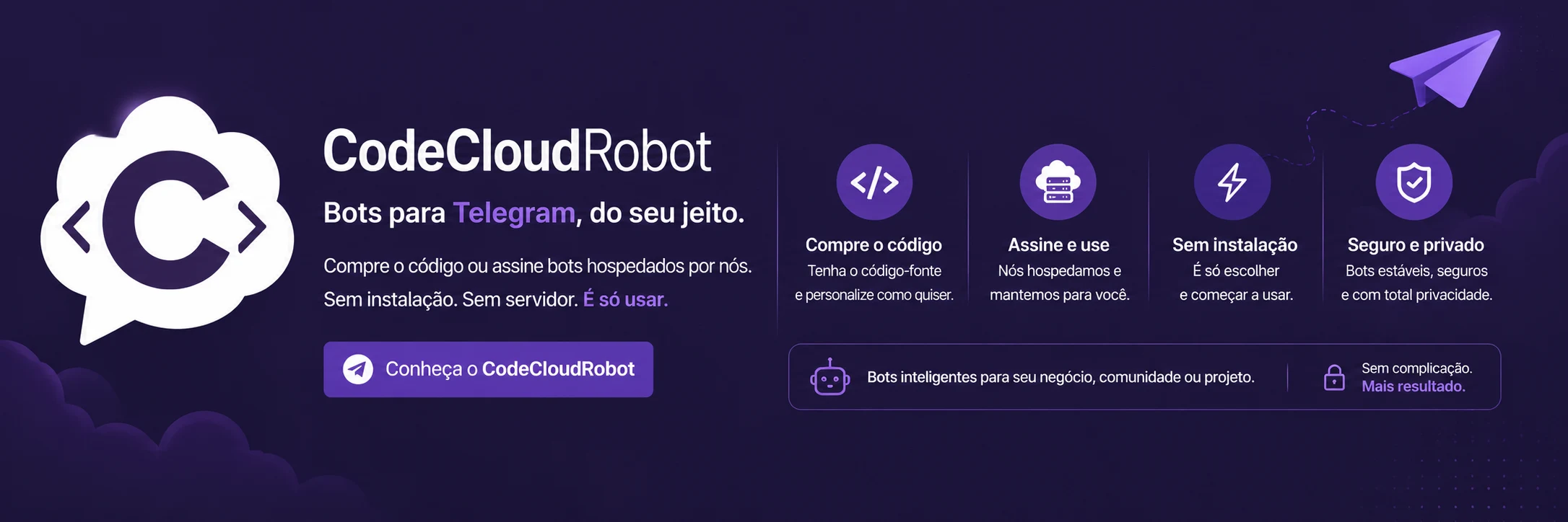 CodeCloudRobot - Compre ou alugue bots no Telegram